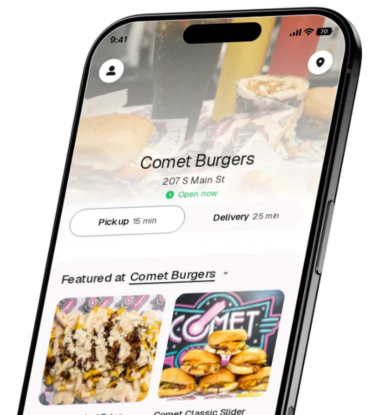 Comet Burgers app preview