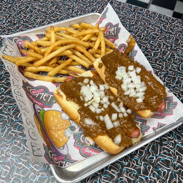 #4 Two Coneys, Fries, and Drink.